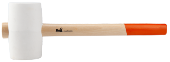 Maillet en Caoutchouc Blanc avec Manche en Bois