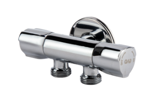 Robinet d’angle Chromé 2 Voies avec Cartouche Céramique EvoSanitary®