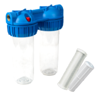 Filtre à Eau Double avec Cartouche à Tamis et Charbon EvoSanitary®
