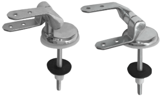 Charnières d’Abattant WC Chromées Parallèles Longues Inégales (2 pièces)