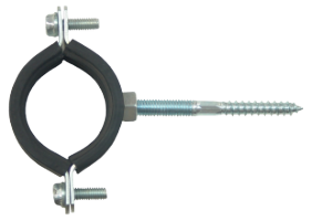 Collier de Serrage Métallique pour Tuyau avec Tige Filetée et Insert en Caoutchouc EvoSanitary®