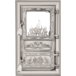 Porte de Poêle Monobloc avec Vitre Nickelée