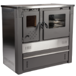 Cuisinière à Bois avec Plaque et Four en Inox
