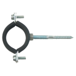 Collier de Serrage Métallique pour Tuyau avec Tige Filetée et Insert en Caoutchouc EvoSanitary®
